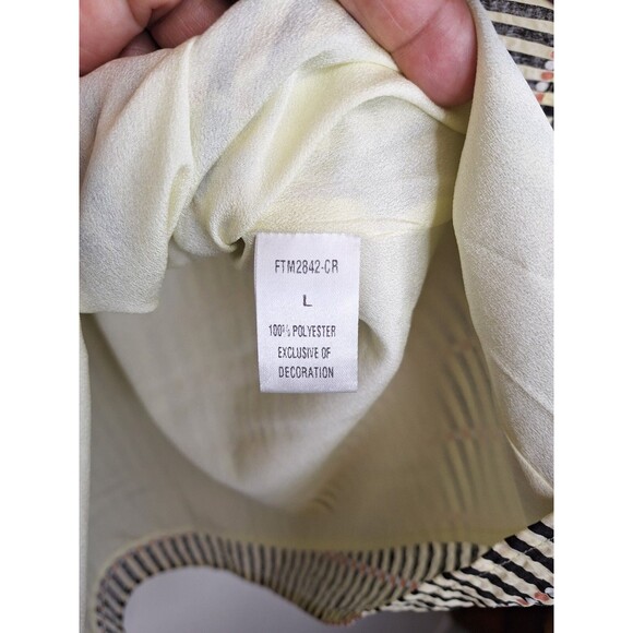 THML Faith Button Up Striped Mini Dress Size L Knee Length Hippie Boho Western - Picture 11 of 12